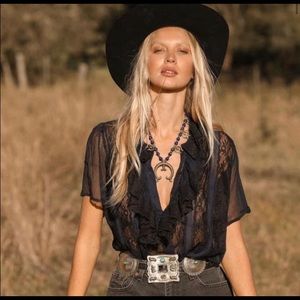 **ISO** Chasing Unicorns Fly Like An Eagle Blouse in MIDNIGHT